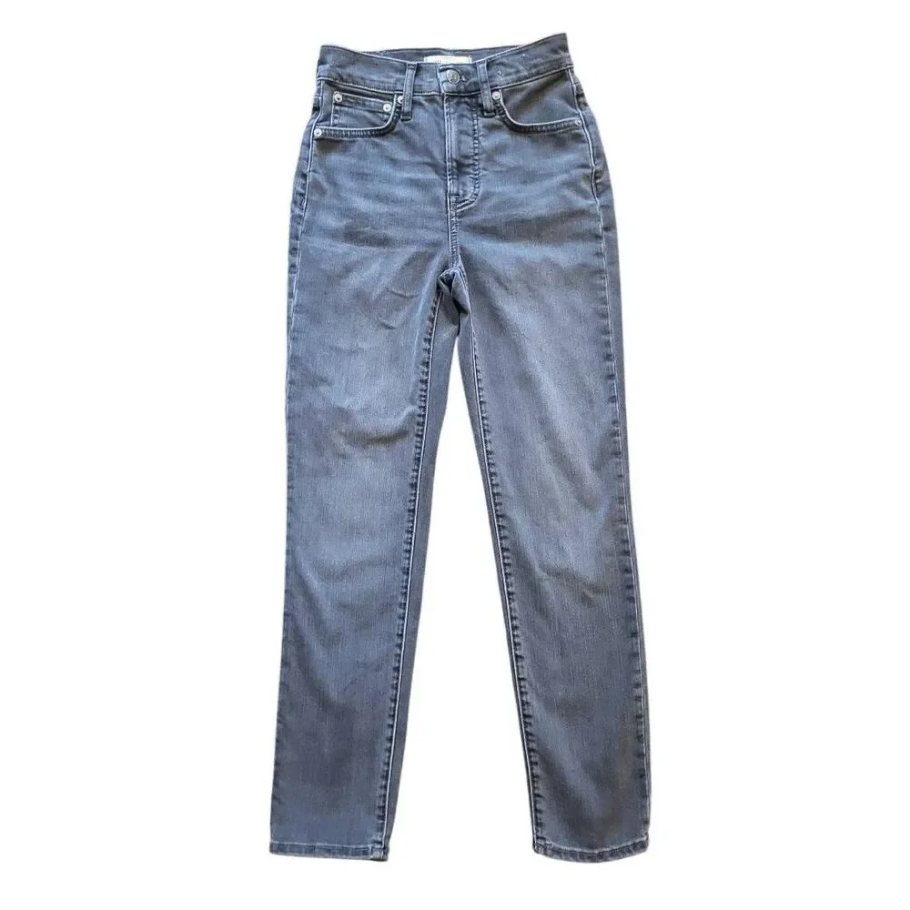 Madewell Jeans Women's 23 Washed Black Perfect Vintage Comfort Stretch Tapered - Picture 2 of 5